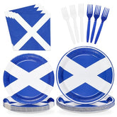 96 Pcs Scotland Flag Party Plates and Napkins - Grencian