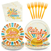 96 Pcs Sunshine Party Plates and Napkins - Grencian