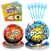 96 Pcs Super Hero Party Plates and Napkins - Grencian
