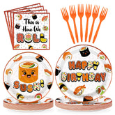96 Pcs Sushi Birthday Party Plates and Napkins - Grencian
