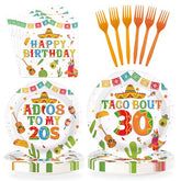 96 Pcs Taco 30th Birthday Party Plates and Napkins - Grencian