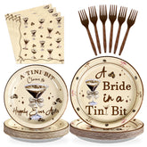 96 Pcs Tini Bit Bridal Shower Party Plates and Napkins - Grencian