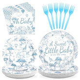 96 Pcs Tropical Animal Baby Shower Party Plates and Napkins - Grencian