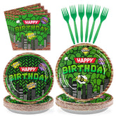 96 Pcs Turtle Birthday Party Plates and Napkins - Grencian