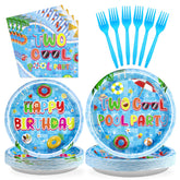96 Pcs Two Cool Pool Birthday Party Plates and Napkins - Grencian