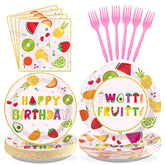 96 Pcs Twotti Frutti Party Plates and Napkins - Grencian