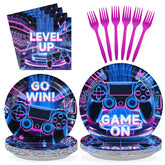 96 Pcs Video Game Party Plates and Napkins - Grencian