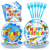 96 Pcs Water Gun Party Plates and Napkins - Grencian