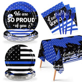 98 Pcs Police Party Plates Napkins Tablecloths - Grencian
