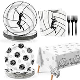 98 Pcs Volleyball Birthday Party Plates Napkins Tablecloths - Grencian