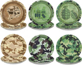 Camo army birthday paper plates 7 inch - main camouflage design