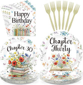 96Pcs Chapter 30th Birthday Party Plates and Napkins - Grencian