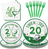96 Pcs Golf 20th Birthday Party Plates and Napkins - Grencian