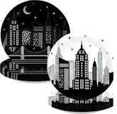 New York City skyline disposable paper plates 9 inch