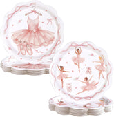 Ballerina ballet tutu pink disposable paper plates 9 inch