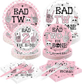 200Pcs Bad Two The Bone 2nd Birthday Party Set - Grencian