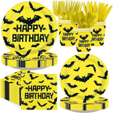 168Pcs Bat Birthday Party Tableware Set Serves 24 - Grencian
