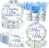 168Pcs Something Blue Before I Do Party Supplies Serves 24 - Grencian
