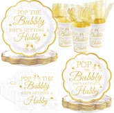 168Pcs Pop The Bubbly Bachelorette Party Supplies Serves 24 - Grencian