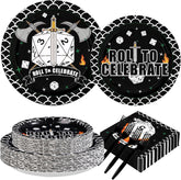 D20 Dice Dungeons Plates and Napkins - 200 Pcs, Serves 50 - Grencian
