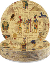 50Pcs Ancient Egyptian Paper Plates 9 Inch Egypt Theme - Grencian