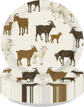 50Pcs Goat Paper Plates 9 Inch Farm Animal Party Supplies - Grencian