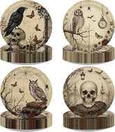 60Pcs Halloween Vintage Gothic Paper Plates 9 Inch - Grencian