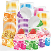120Pcs 12oz Summer Hibiscus Ice Cream Cups - Grencian