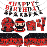 171Pcs Ninja Warrior Birthday Party Supplies Serves 24 - Grencian