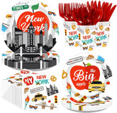 168Pcs New York Cityscape Party Supplies Serves 24 - Grencian