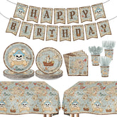 171Pcs Pirate Birthday Party Supplies Serves 24 - Grencian