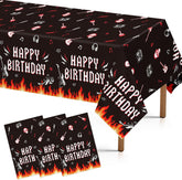 3Pcs Rock and Roll Birthday Tablecloth Born to Rock - Grencian