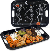 2Pcs Halloween Skeleton Melamine Serving Trays 16 Inch - Grencian