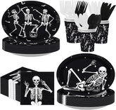 300Pcs Halloween Dancing Skeleton Tableware Set - Grencian