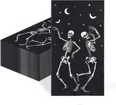 50Pcs Halloween Skeleton Paper Napkins 3 Ply Dancing Skull - Grencian