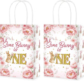16Pcs Some Bunny is One Goodie Bags Pink Floral - Grencian