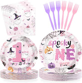96Pcs Halloween Spooky One 1st Birthday Set - Grencian