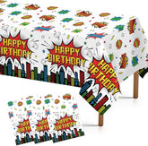 3Pcs Super Hero Tablecloth Hero Themed Cityscape - Grencian