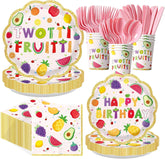 168Pcs Twotti Fruity Girl 2nd Birthday Party Supplies Serves 24 - Grencian
