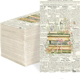 Vintage book floral paper napkin 1