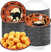 50Pcs 12oz Halloween Vintage Cat Paper Bowls - Grencian