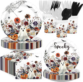 168Pcs Vintage Halloween Ghost Tableware Set Serves 24 - Grencian