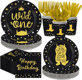 168Pcs Wild One 1st Birthday Party Supplies Serves 24 - Grencian