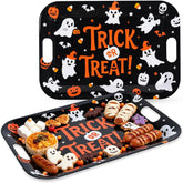 2Pcs Halloween Witch Ghost Melamine Serving Trays 16 Inch - Grencian