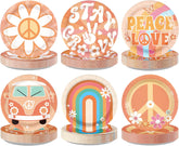 Groovy party paper plates 7 inch - retro hippie main design