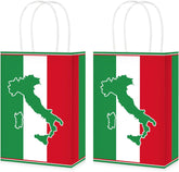 16Pcs Italian Flag Goodie Bags - Red White Green Party Favors - Grencian