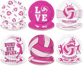 60 Pcs 7-inch Pink Volleyball Party Plates - Grencian