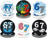 Six Seven meme paper plates 7 inch - six seven text design