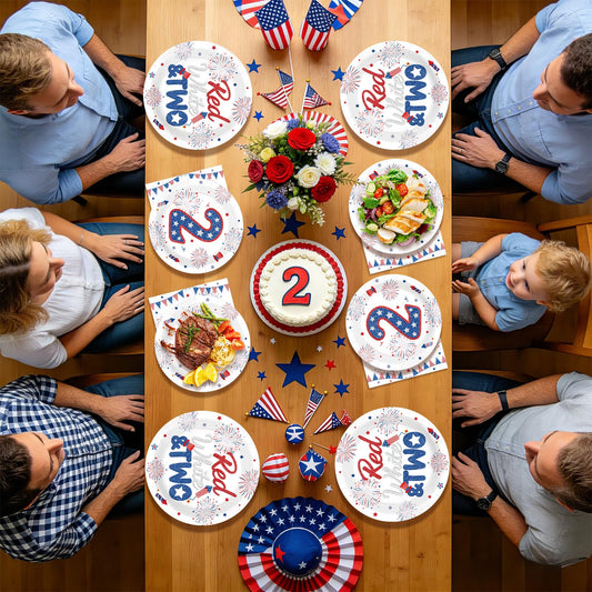 Variety of birthday party theme decorations and tableware setups