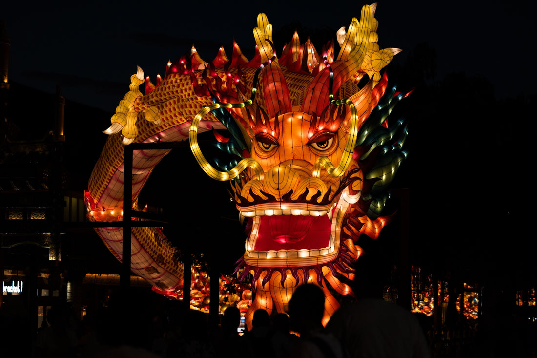 Dragon themed party with fiery decorations, scales, and dragon party supplies